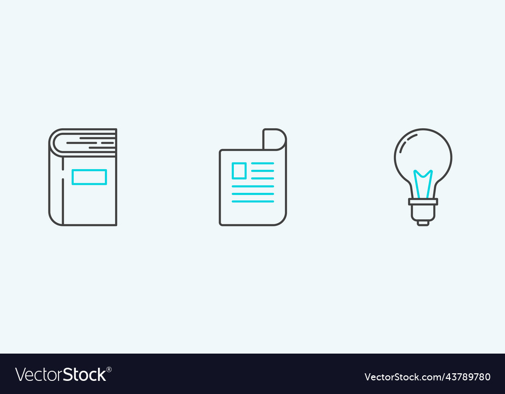Set line light bulb with concept of idea book