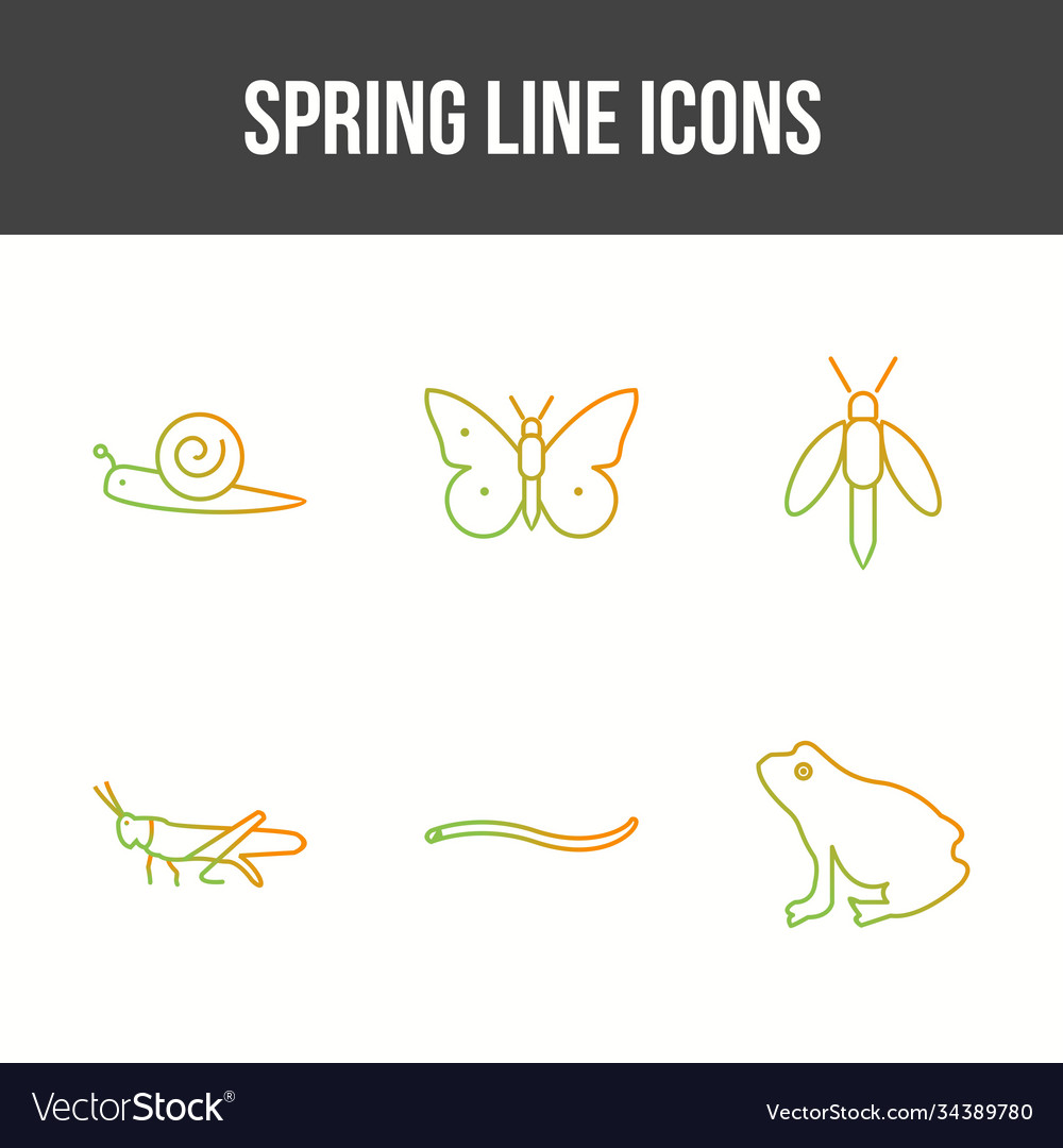 Unique spring icon set