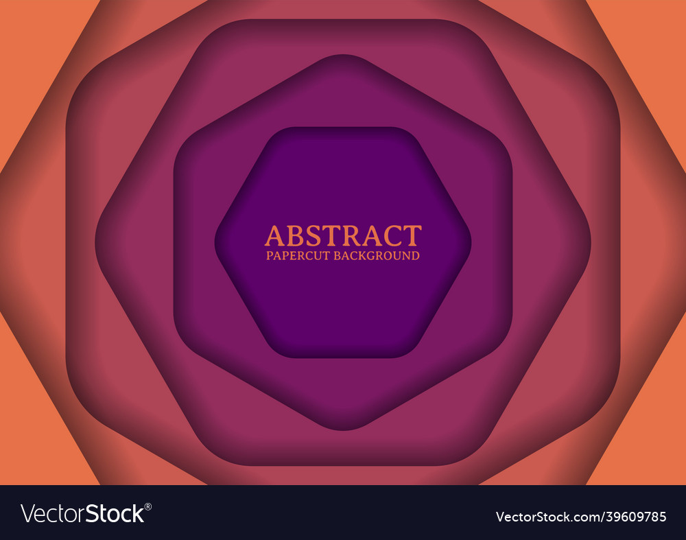 Abstract hexagon papercut design background Vector Image Abstract hexagon papercut design background
