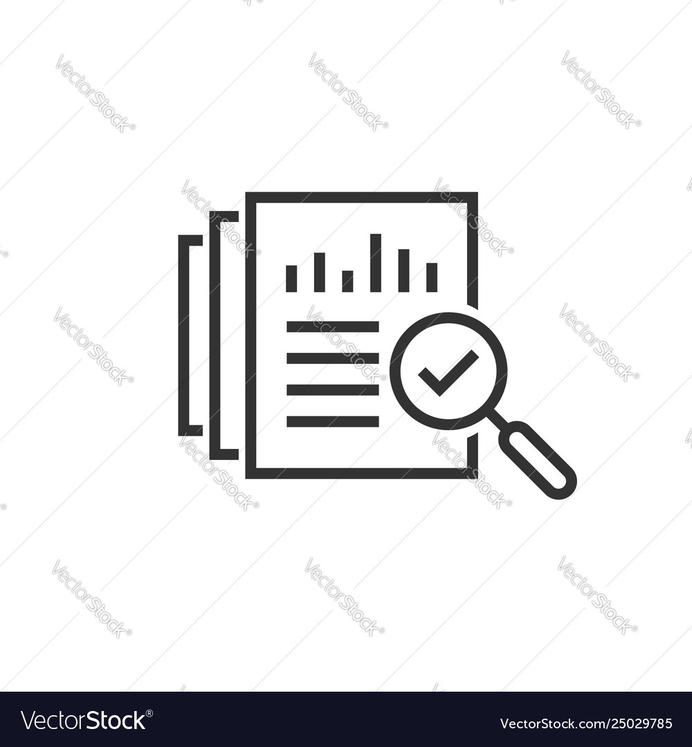 Audit document icon in flat style result report vector image Audit document icon in flat style result report