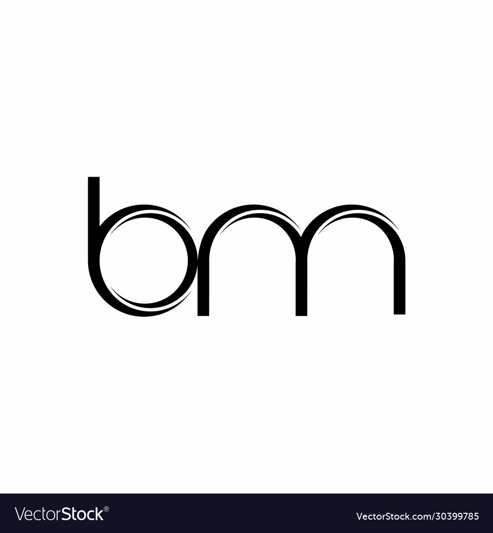 BM Logo monogram letter with shield and slice style design