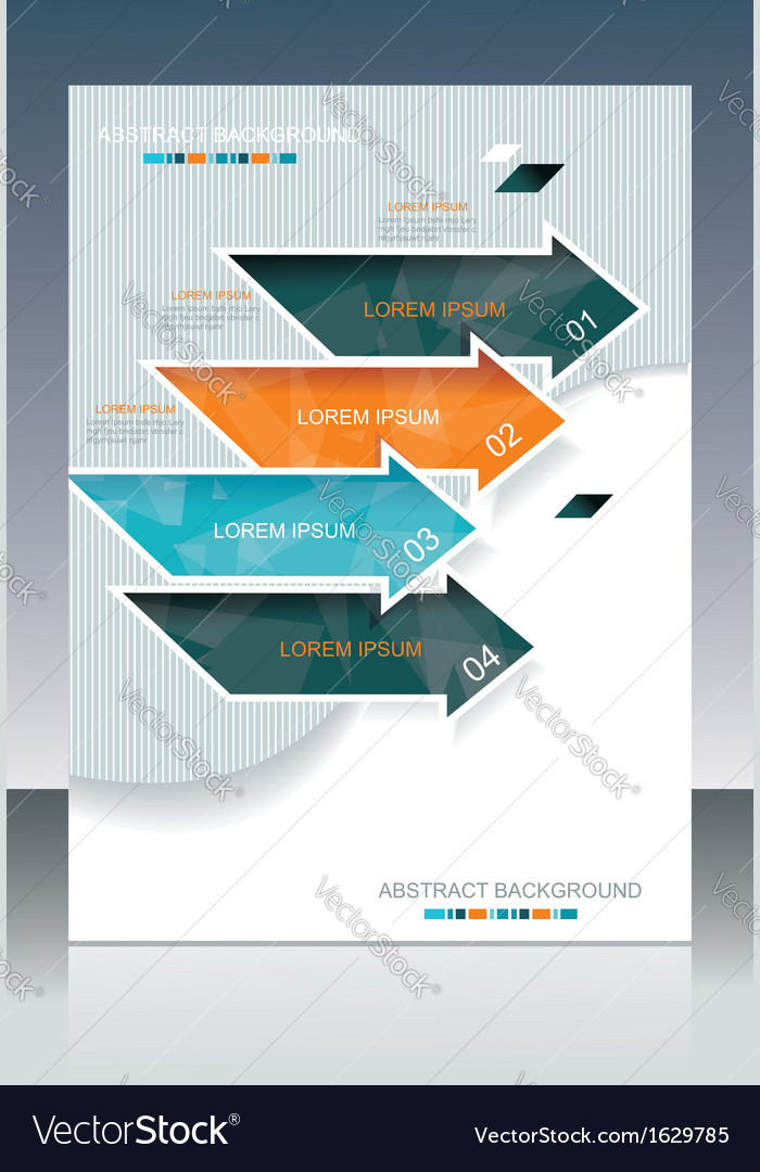 Brochure template design with cubes and arrows Vector Image