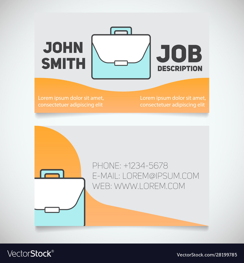 Business card print template with briefcase logo