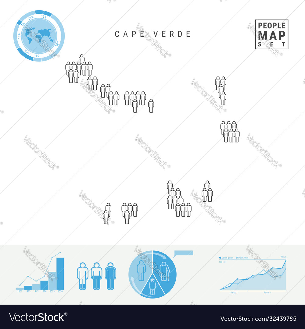 Cape verde people icon map stylized silhouette