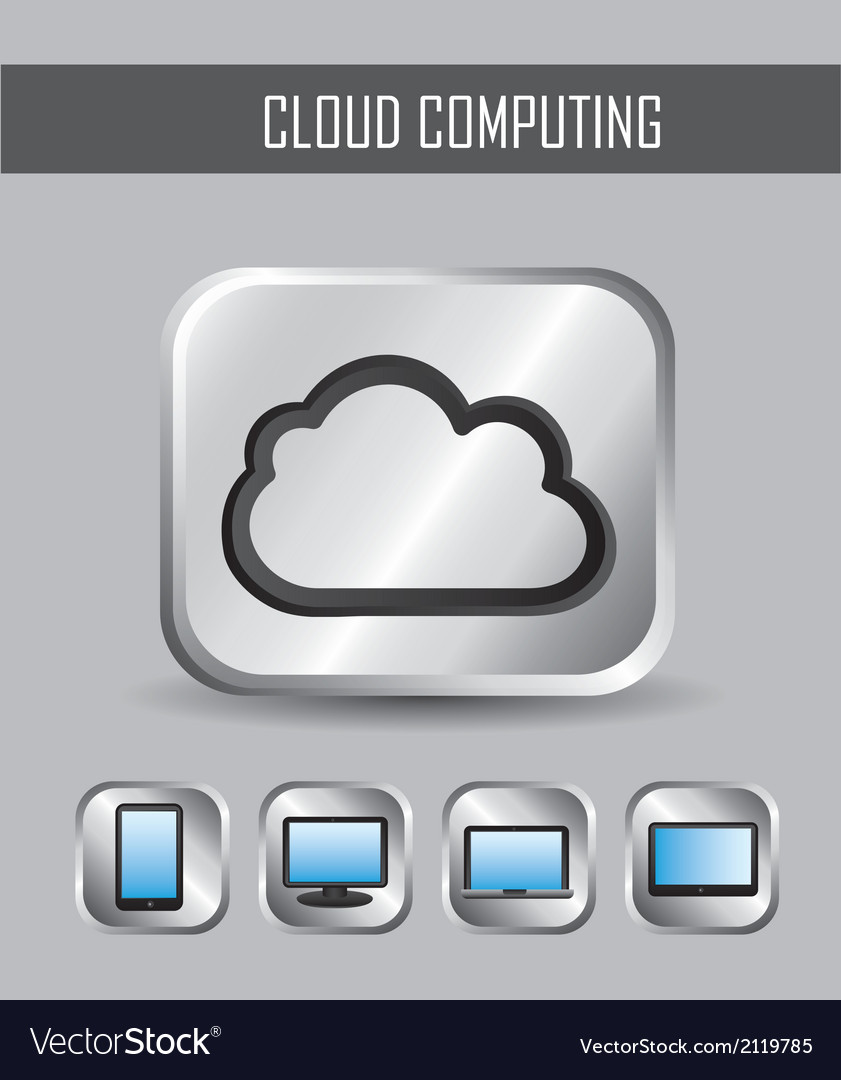 Cloud Computing-Icons metallic