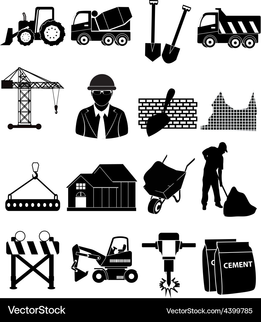 Construction icons set Royalty Free Vector Image