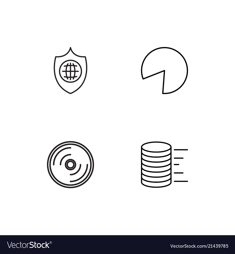 Data analytics linear icons set simple outline