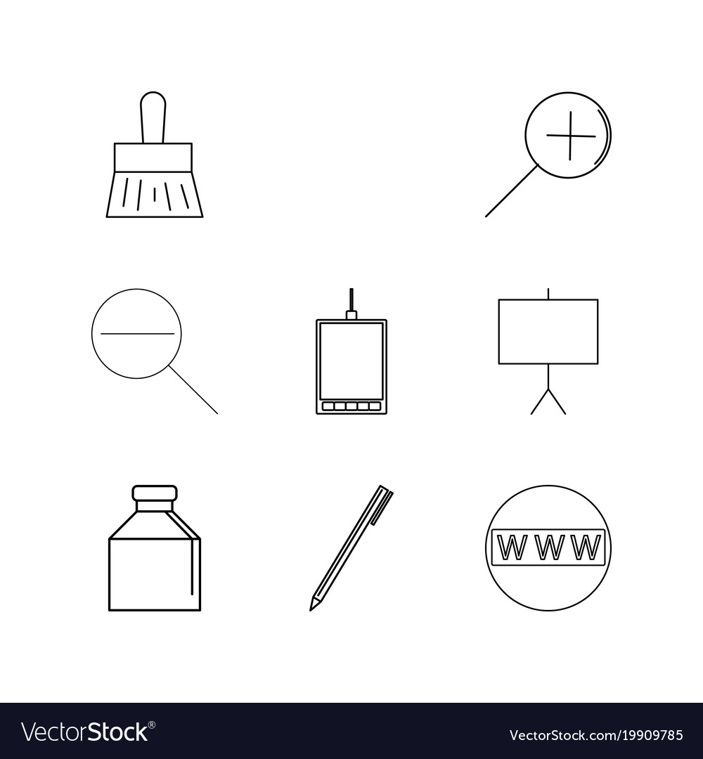 Design elements linear icon set simple outline