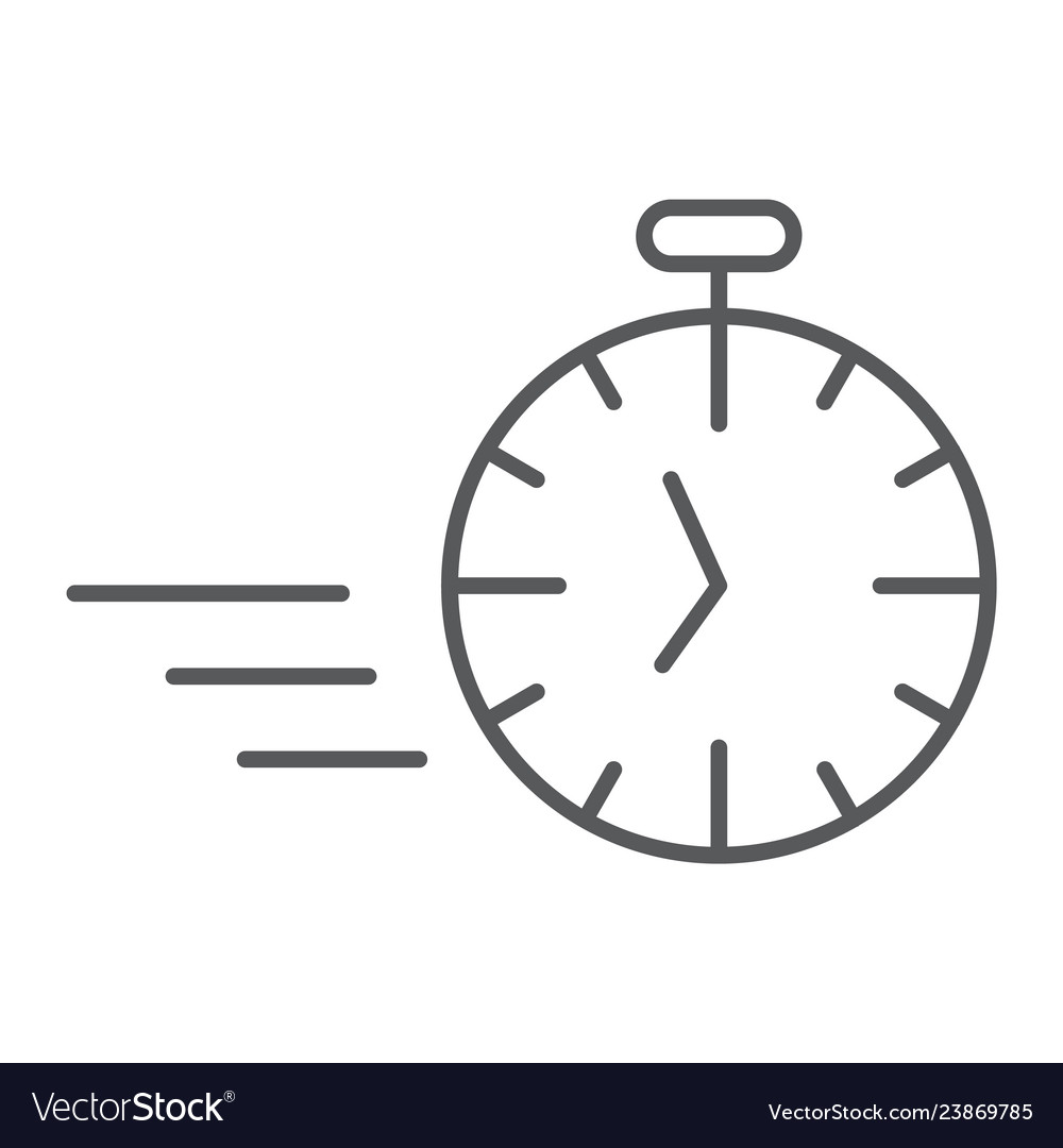 Fast stopwatch thin line icon time and speed Vector Image Fast stopwatch thin line icon time and speed