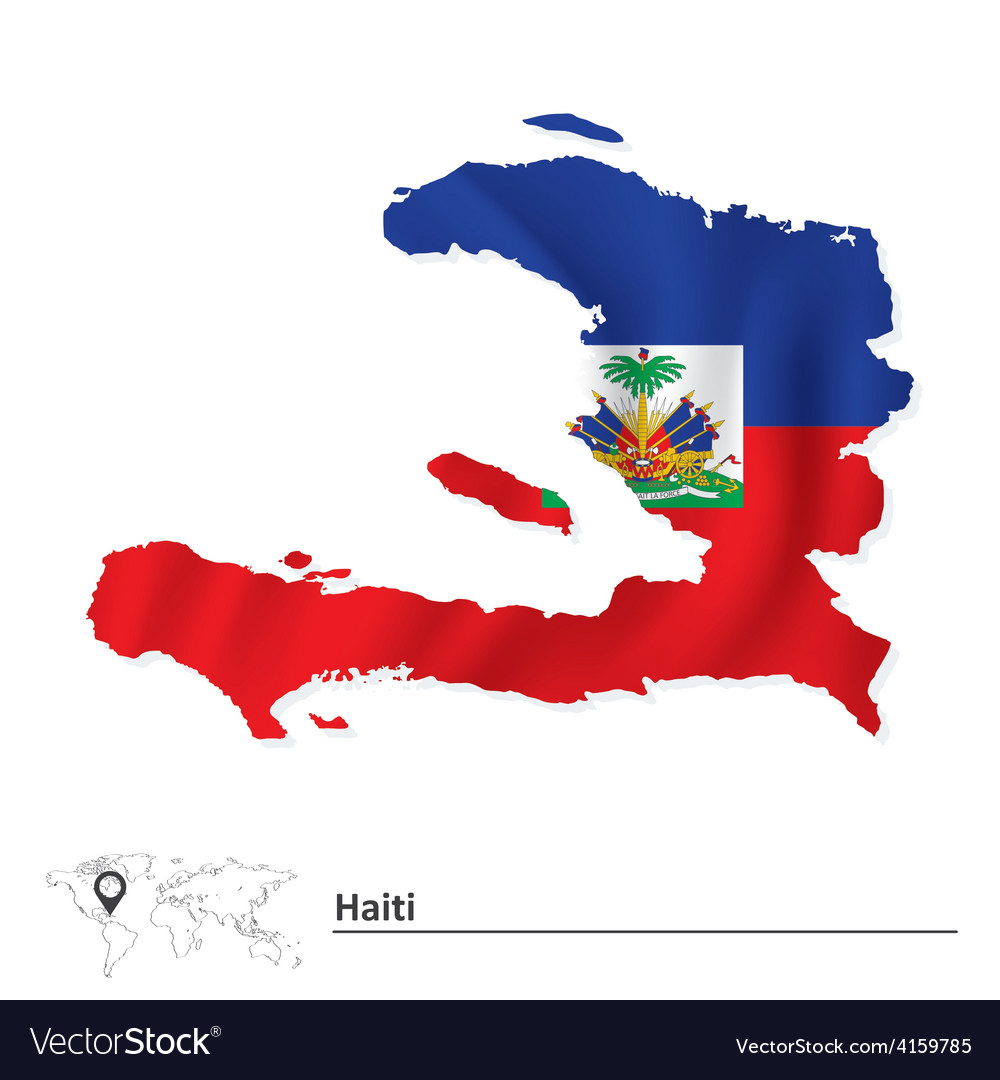 Haiti Map with Flag