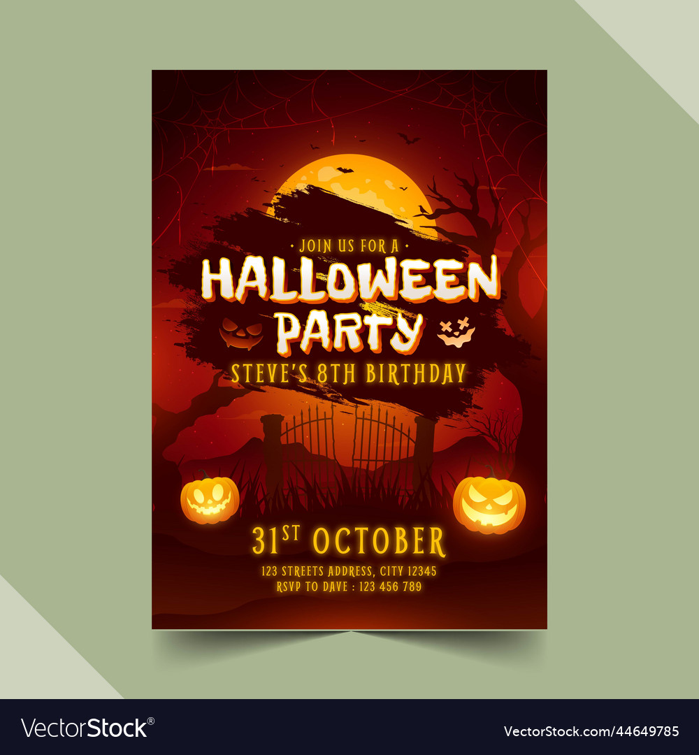 Halloween party invitation template design