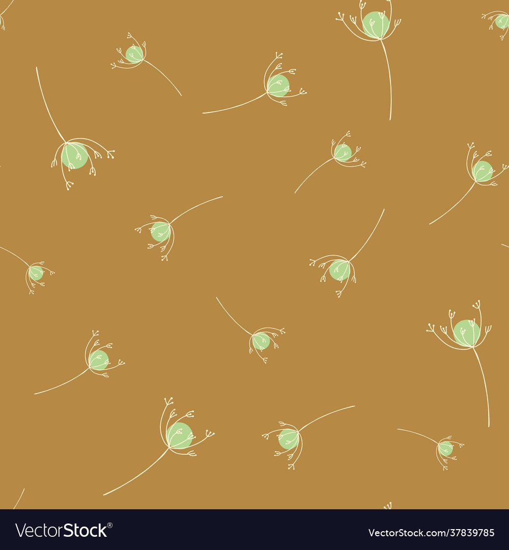 Herbal seamless pattern with green random yarrow vector image Herbal seamless pattern with green random yarrow