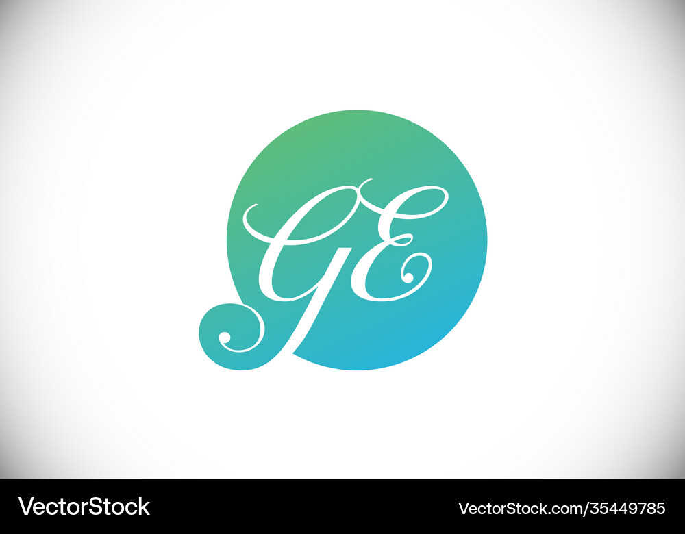 Initial monogram letter g e logo design template Vector Image