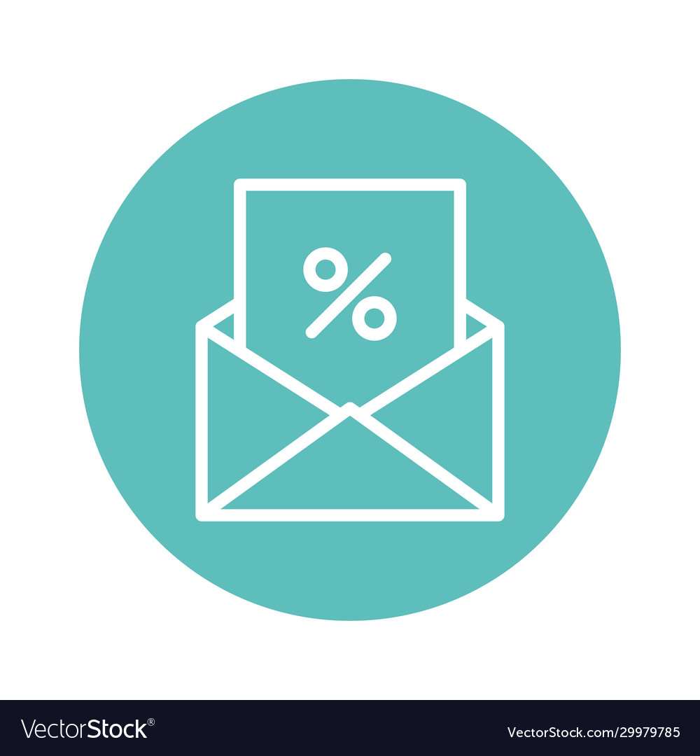 Isolated shopping envelope line and block style