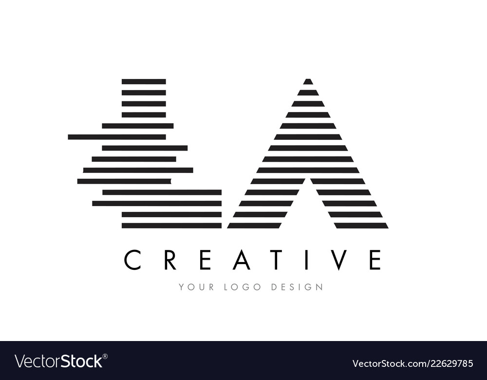 La l a zebra letter logo design with black