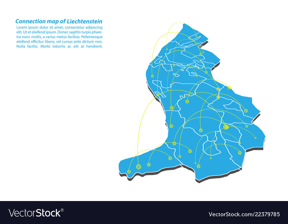 Modern of liechtenstein map connections network vector image Modern of liechtenstein map connections network