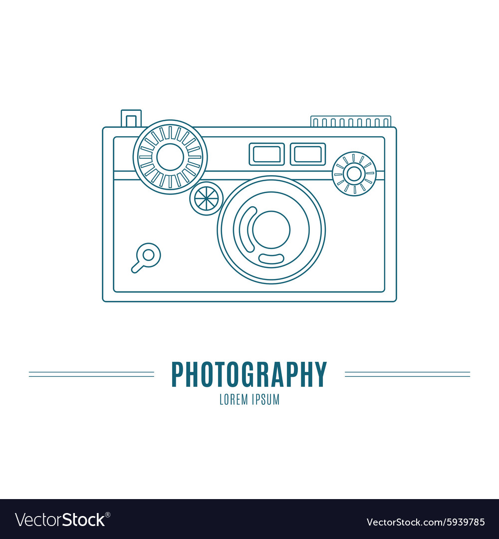 Old camera - branding identity element isolated