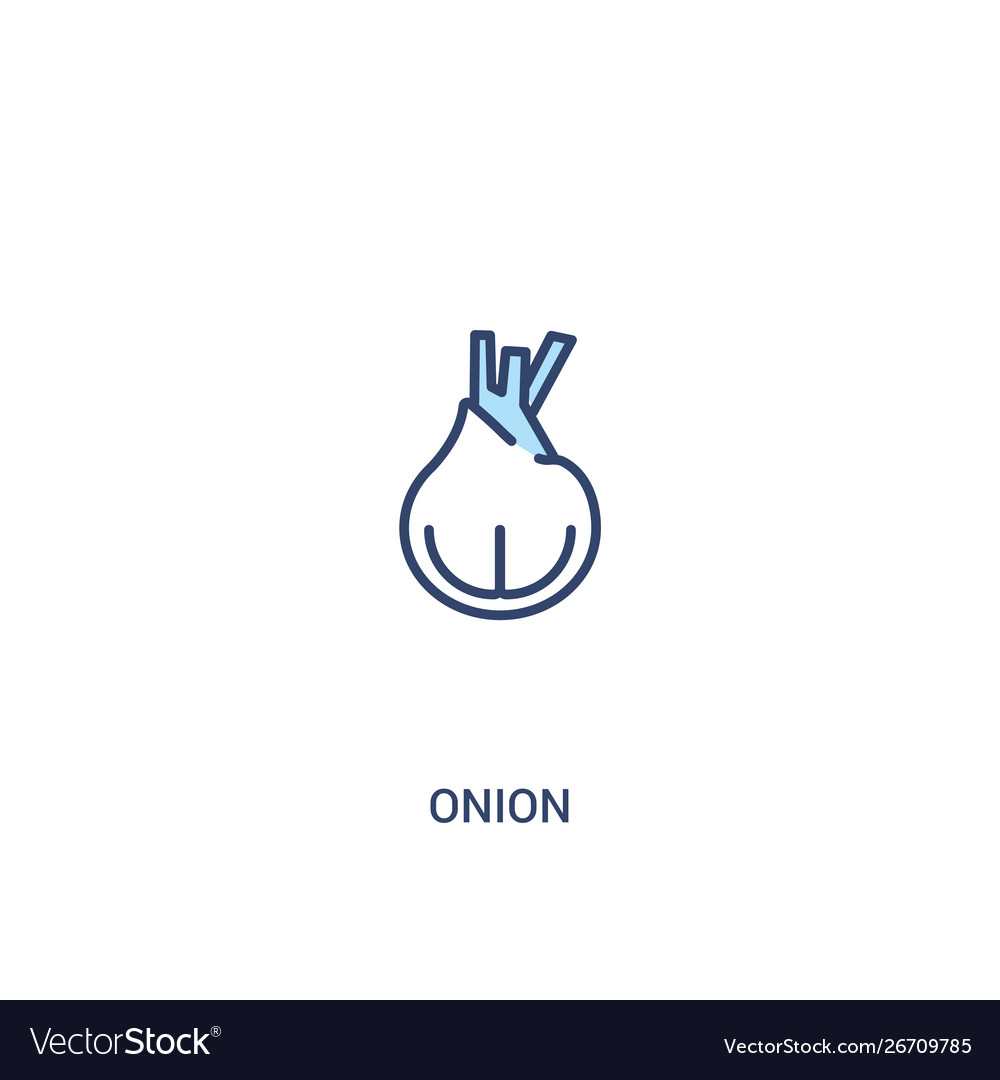 Onion concept 2 colored icon simple line element vector image Onion concept 2 colored icon simple line element