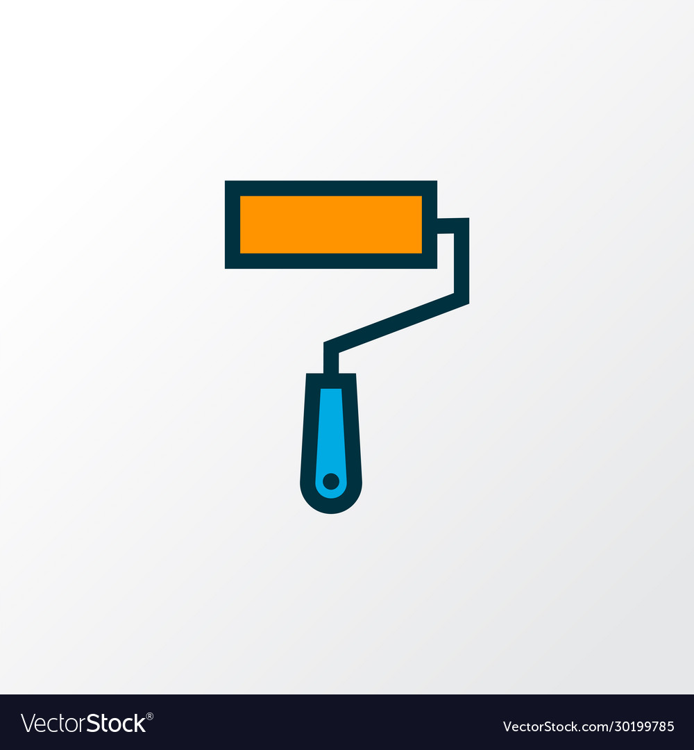 Paint roller icon colored line symbol premium