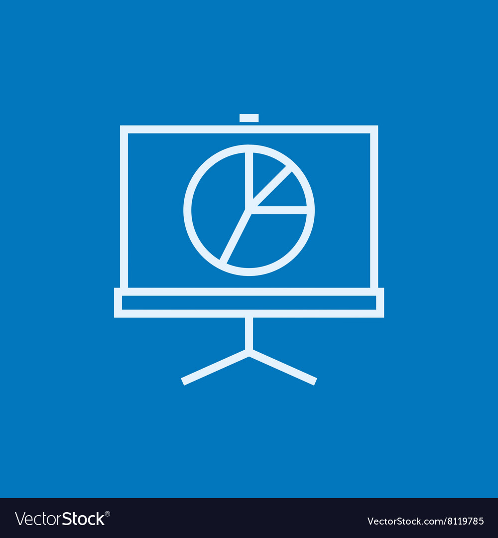 Roller screen with the pie chart line icon