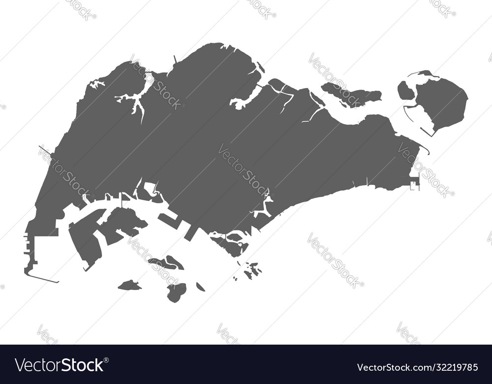 Singapore blank map Royalty Free Vector Image - VectorStock