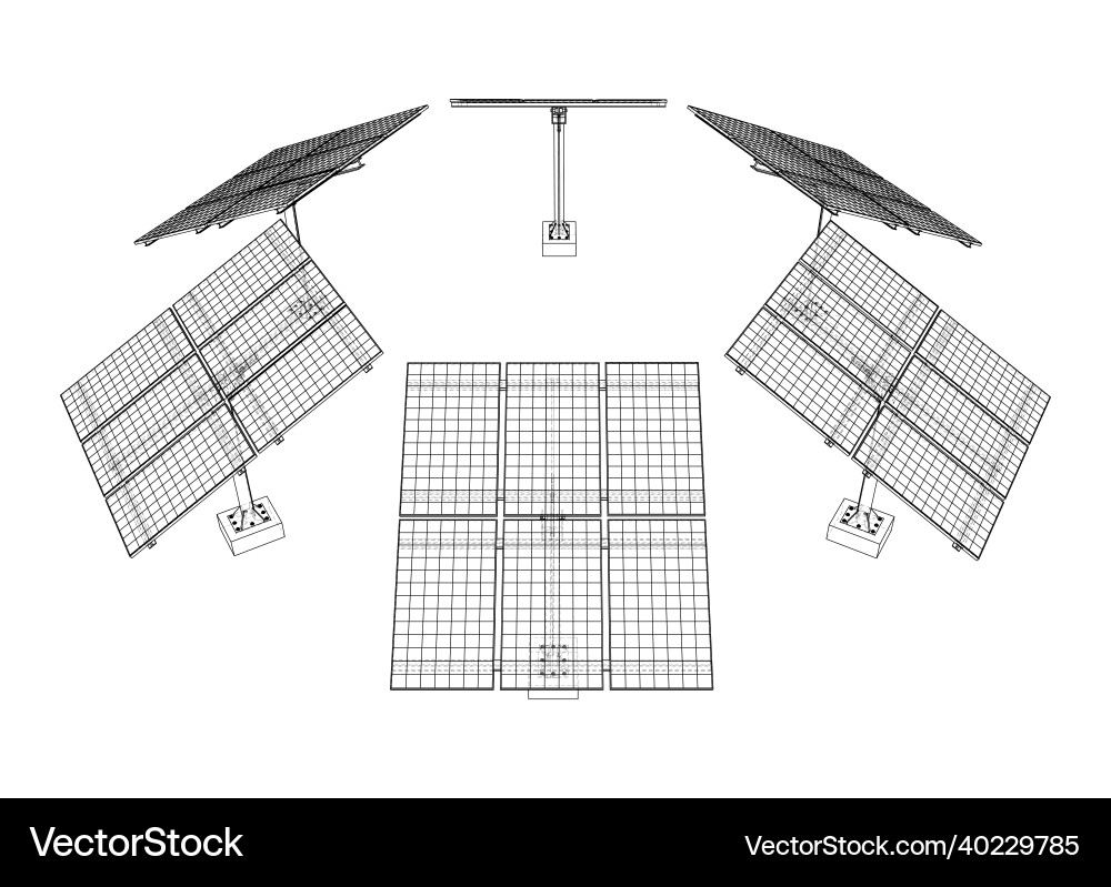 Solar panel concept rendering of 3d Royalty Free Vector