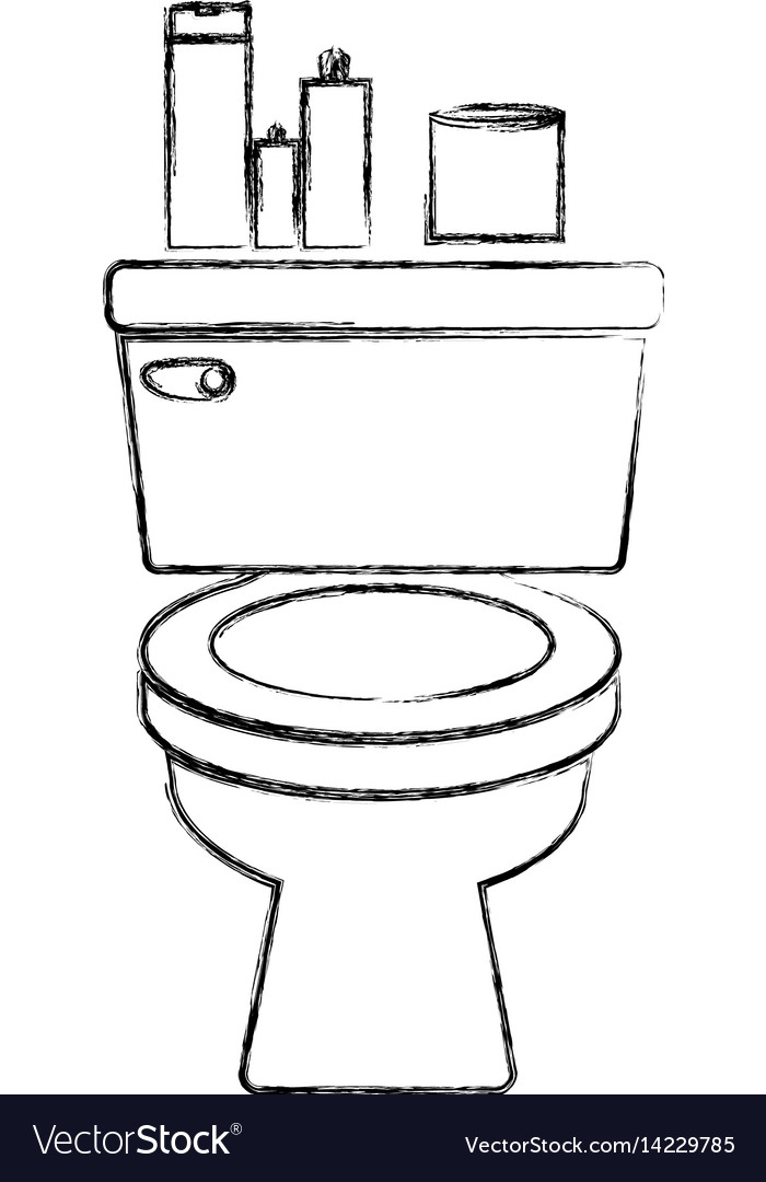 Toilet Silhouette with Paper Roll