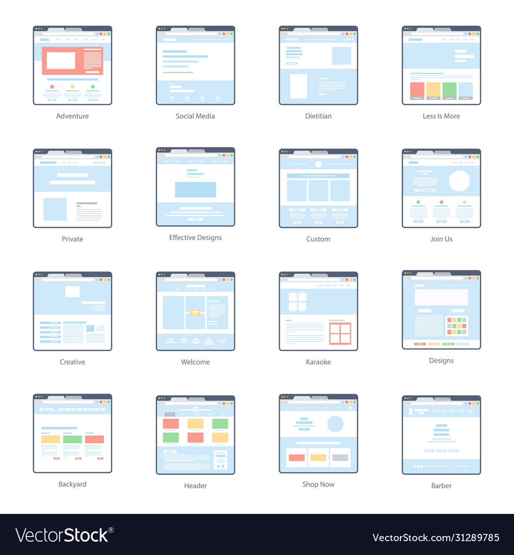 Web wireframes icons collection