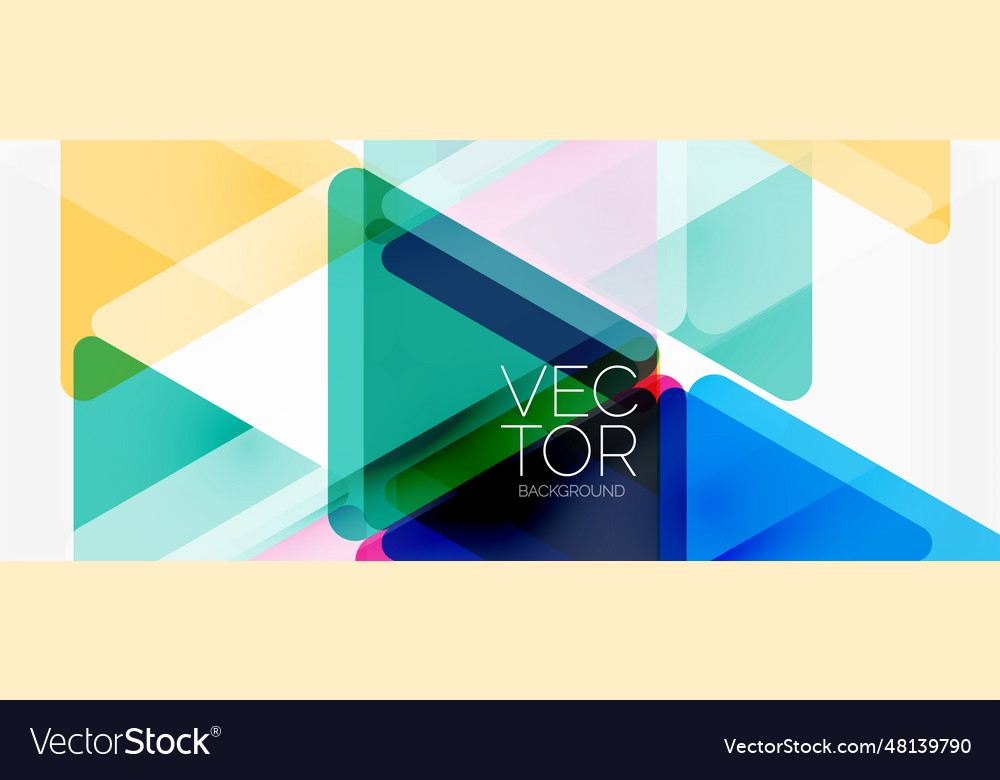Abstract background color transparent triangles Vector Image Abstract background color transparent triangles