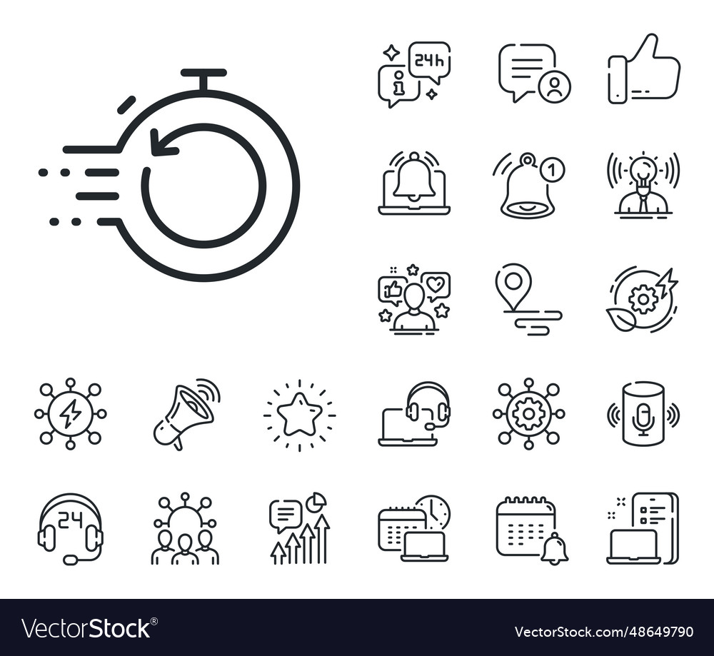 Fast recovery line icon backup data sign restore