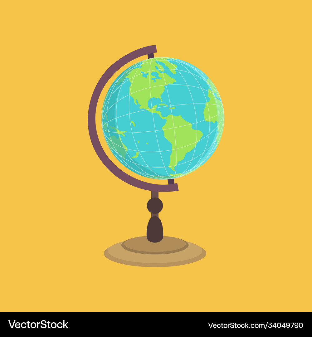 Flat icon globe Royalty Free Vector Image - VectorStock