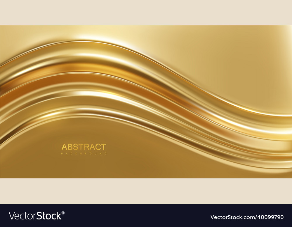 Golden Wave Curvy Pattern Royalty Free Vector Image