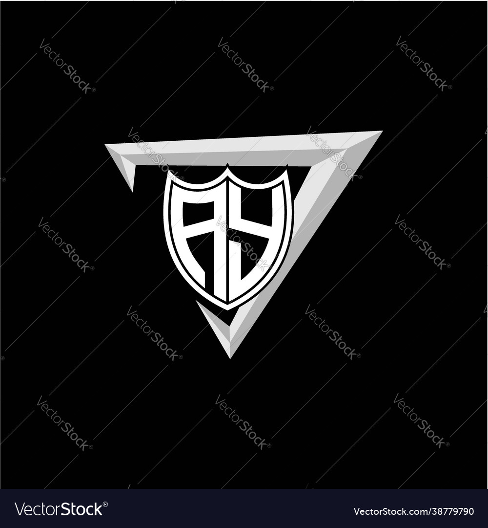 Initial letter a y shield shape with triangular Vector Image Initial letter a y shield shape with triangular