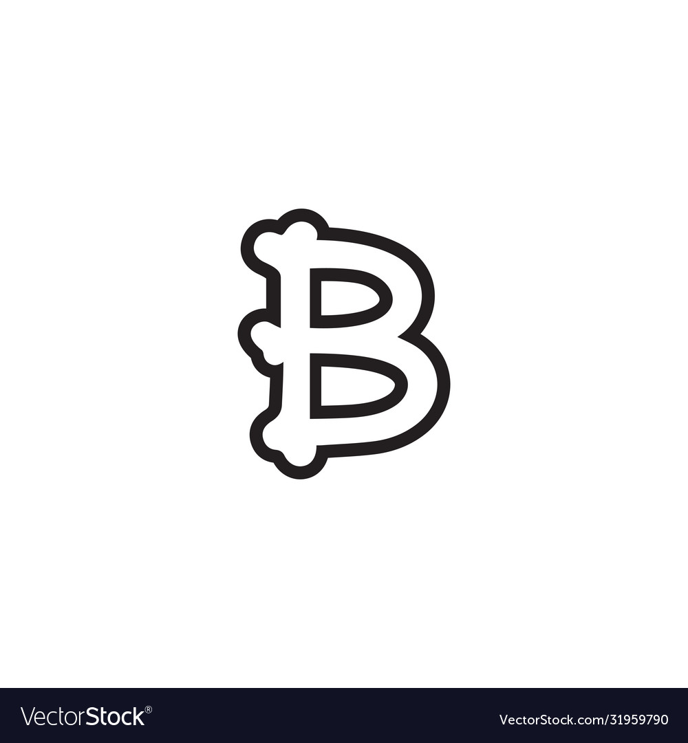 Letter B Shaped Bone Icon Royalty Free Vector Image