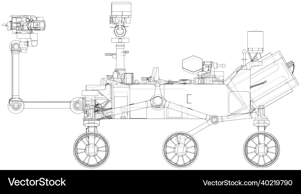 Mars rover rendering of 3d Royalty Free Vector Image