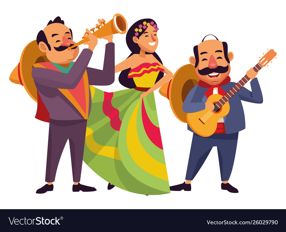 Mexican traditional culture icon cartoon Vector Image