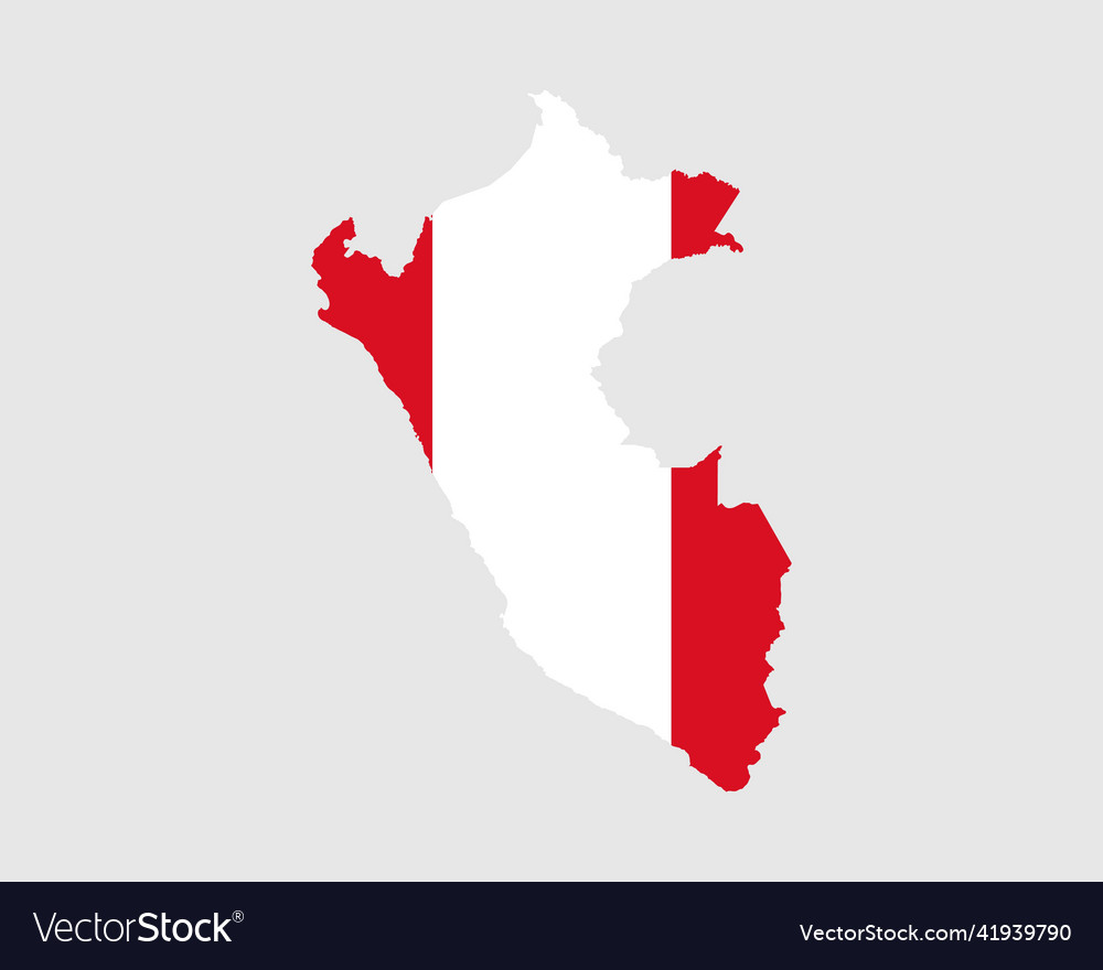 Peru map flag peruvian country with banner