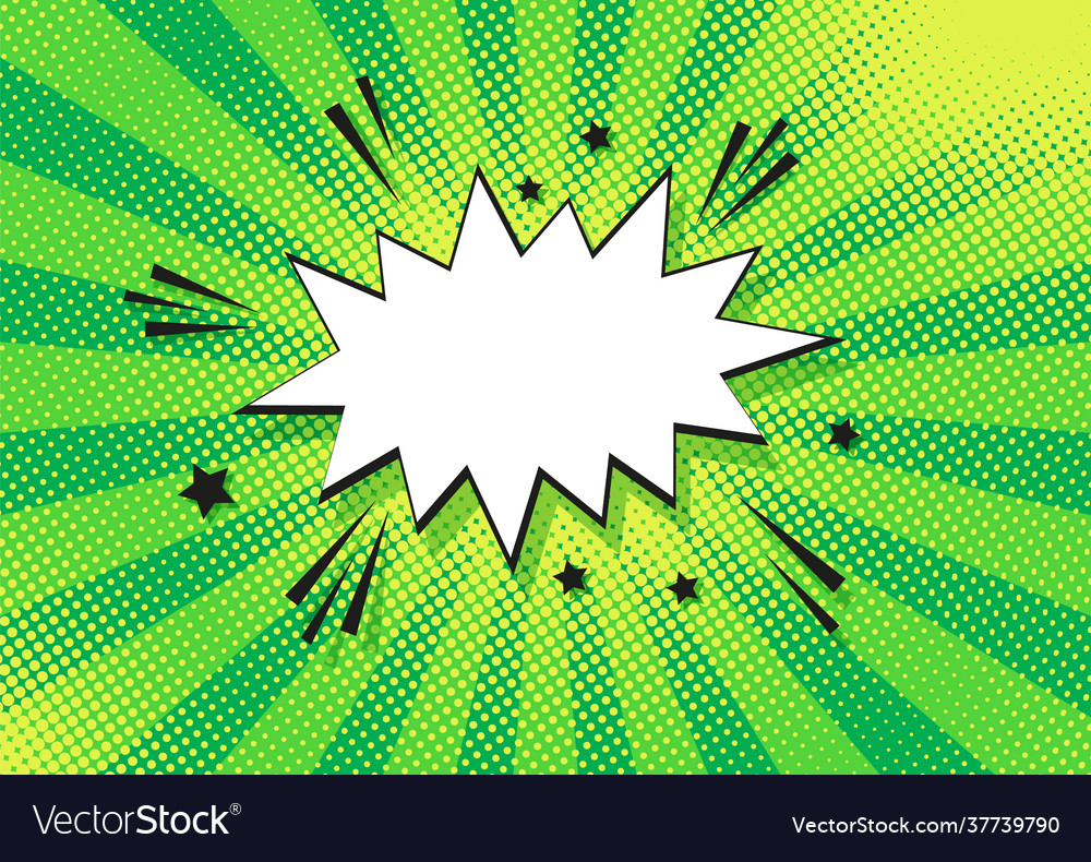 Pop art background comic green halftone pattern