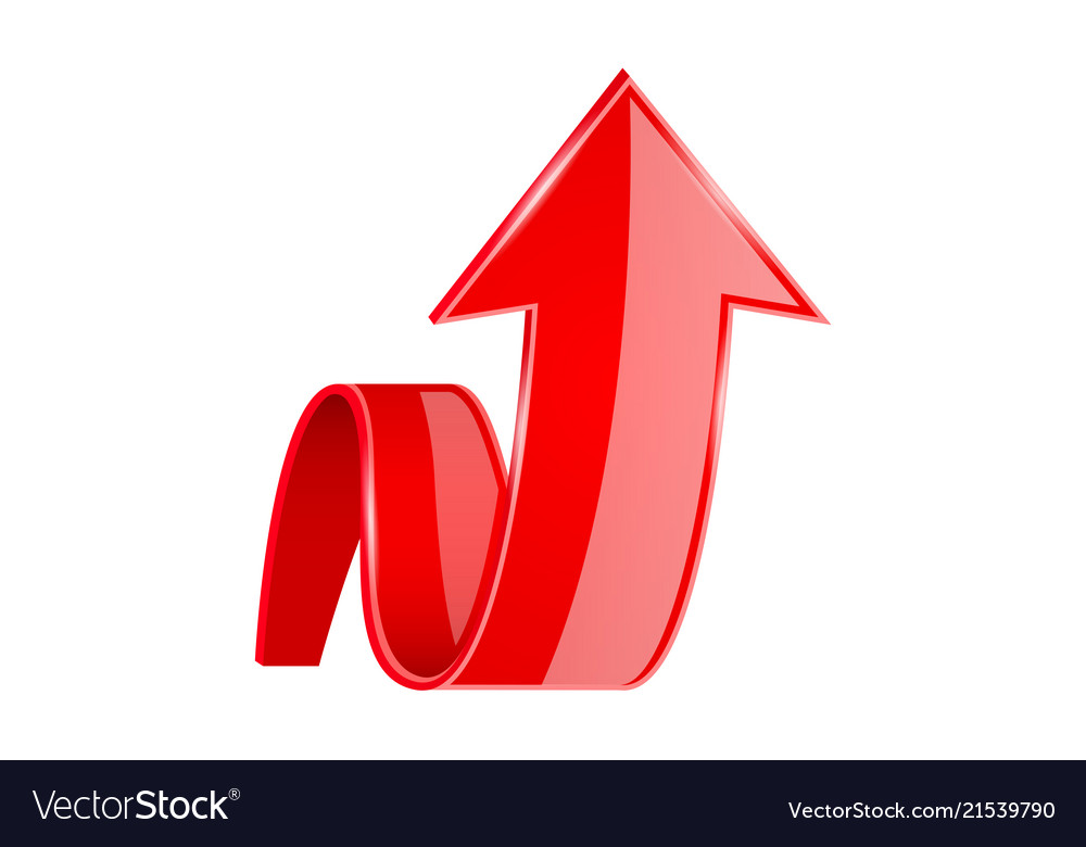 Red 3d up arrow