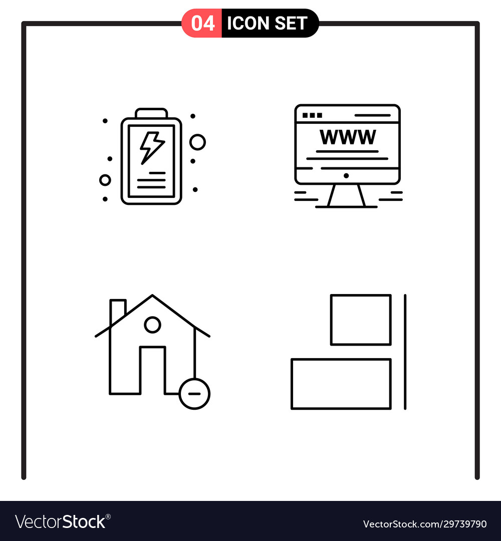 Set 4 line style icons for web and mobile vector image Set 4 line style icons for web and mobile