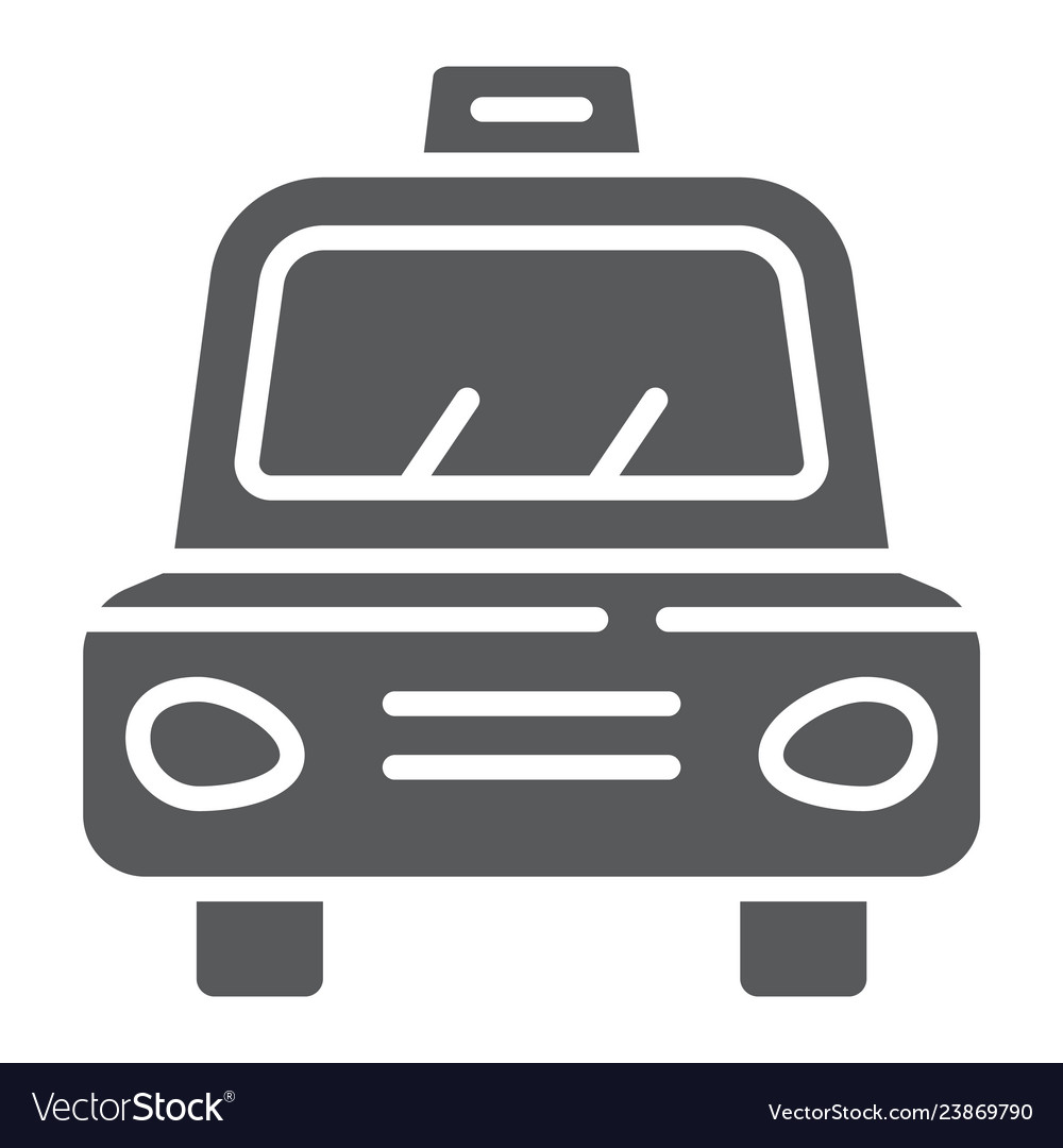 Taxi glyph icon transport and car cab sign