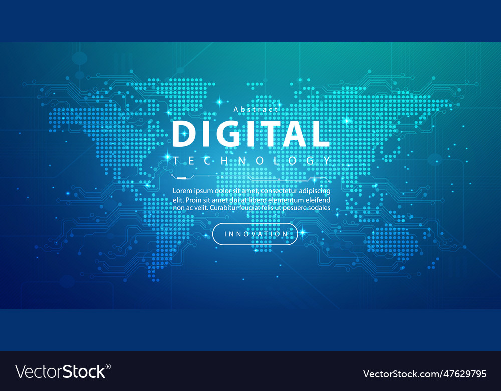 Abstract digital data map technology futuristic ai vector image Abstract digital data map technology futuristic ai