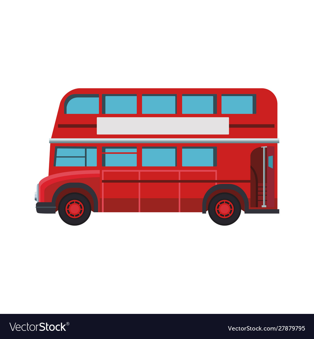 Classic london bus icon flat design Royalty Free Vector