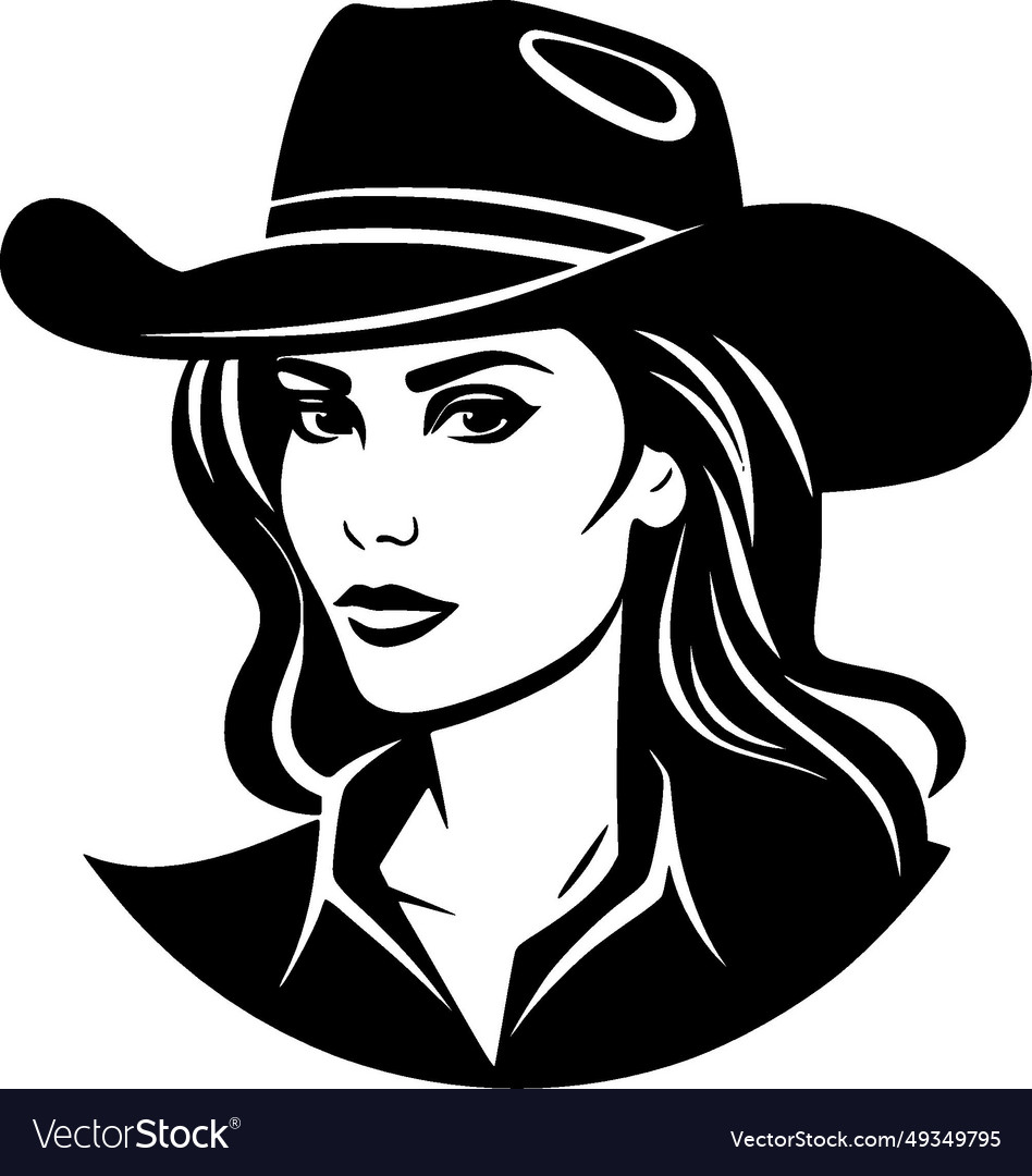 Cowgirl - minimalist and simple silhouette Vector Image