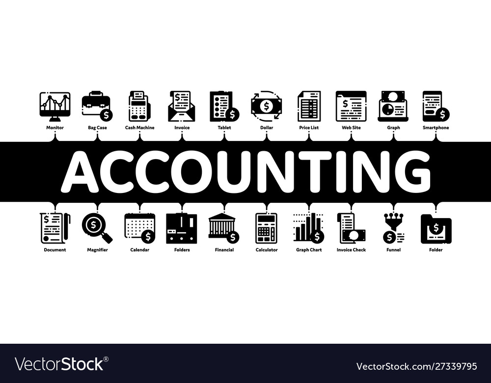 Financial Accounting Minimal Infographic Banner Vector Image