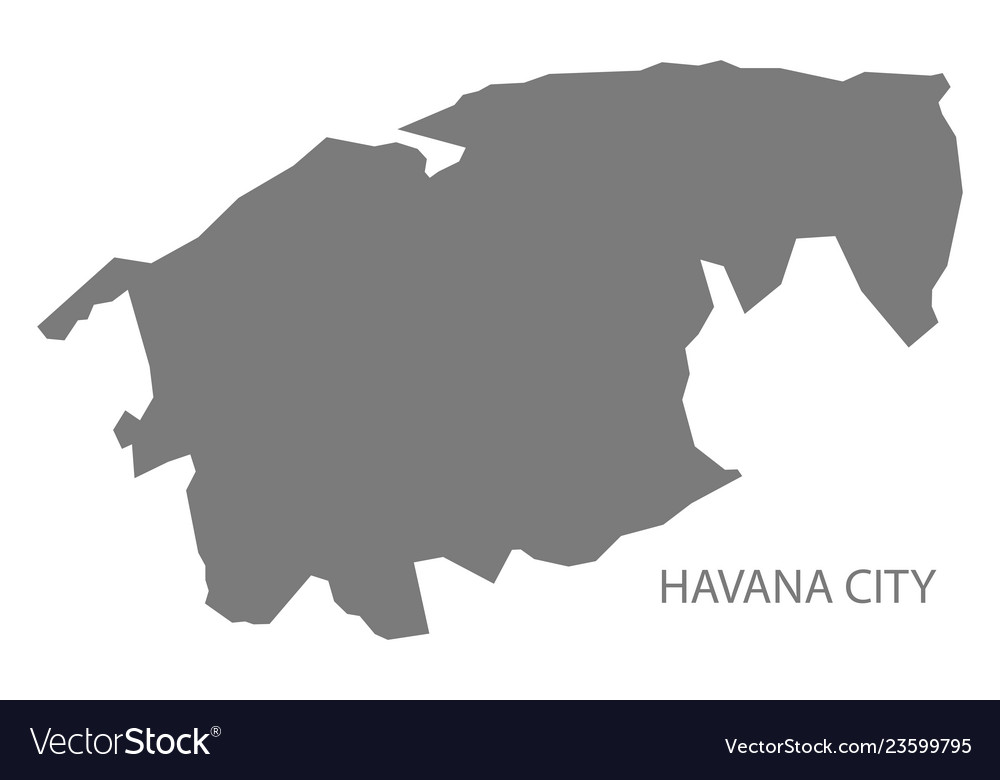 Havana city cuba map grey Royalty Free Vector Image