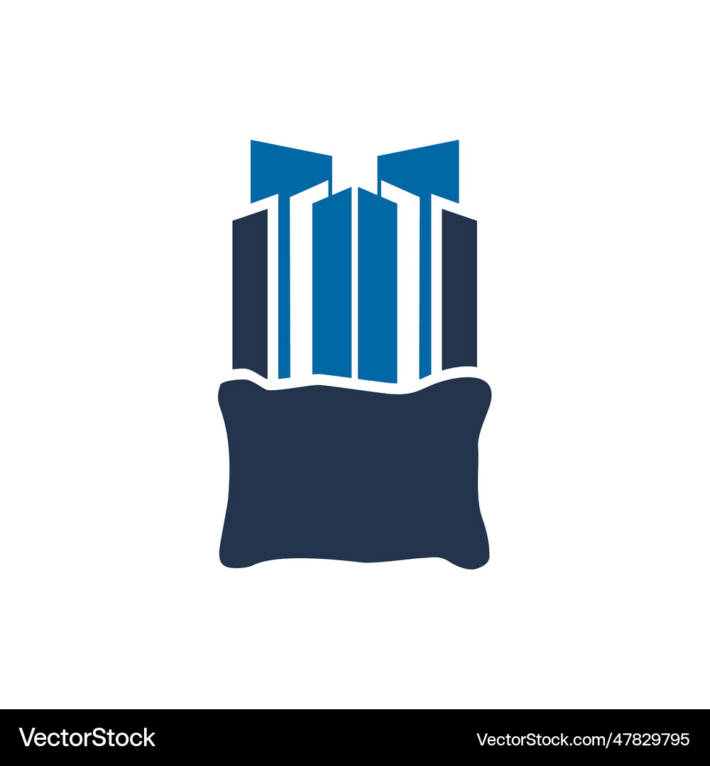 Hotel pillow decoration interior design logo Vector Image