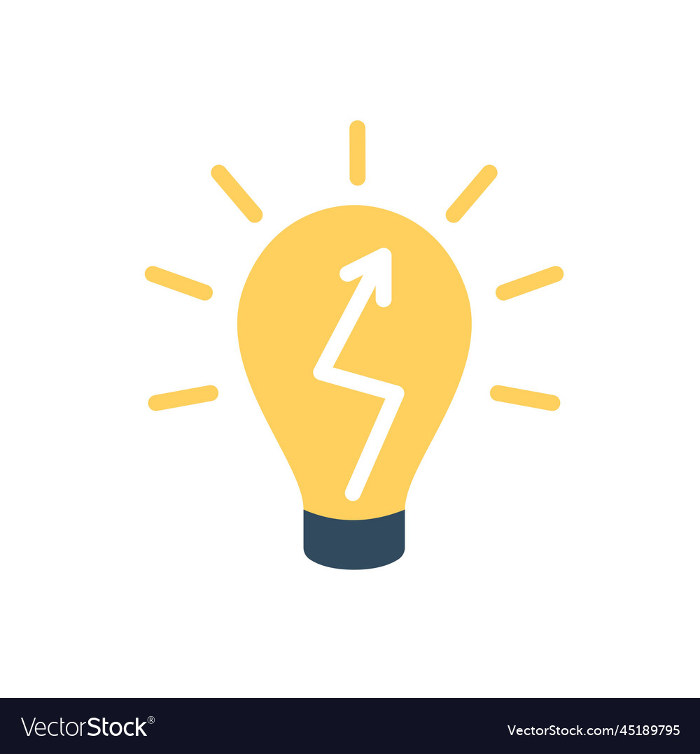 Light bulb with graph icon vector image Light bulb with graph icon