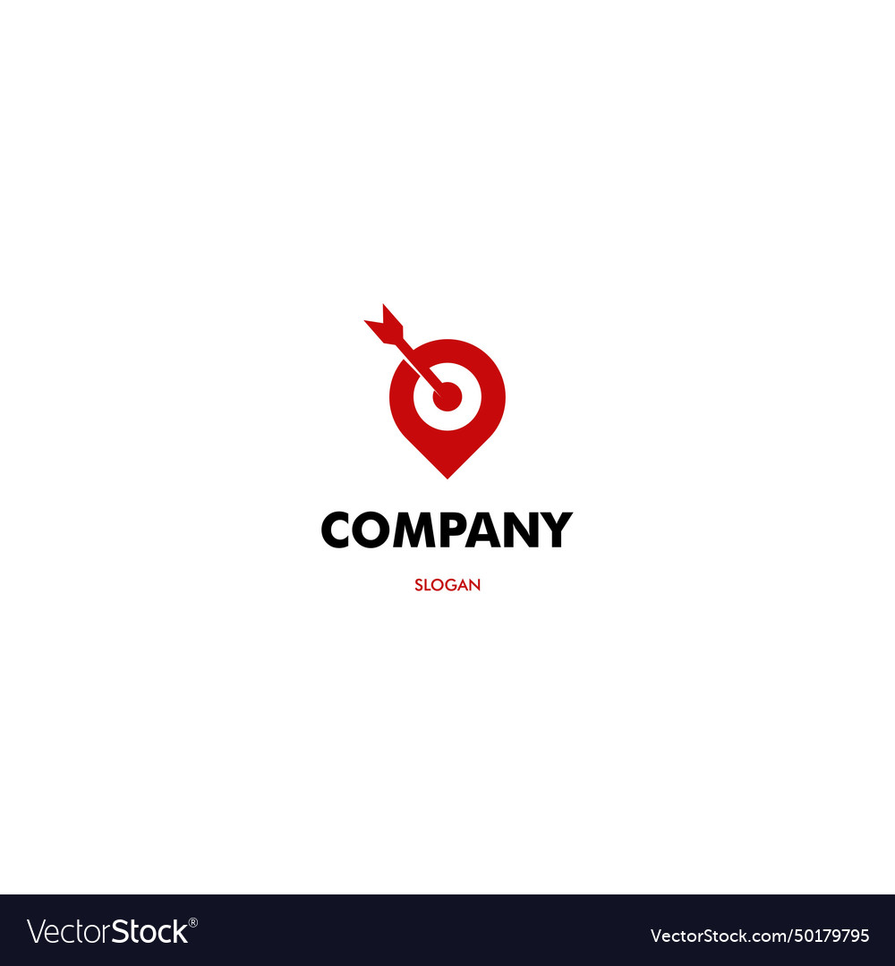Punkt Ziel Logo Design Kartenzeiger kombinieren vector image Punkt Ziel Logo Design Kartenzeiger kombinieren