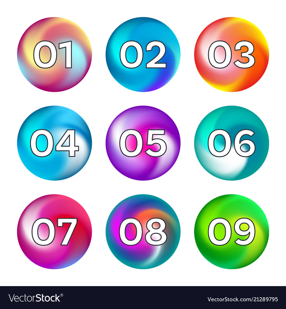 Round button with number 12 from rainbow set Stock Photo by